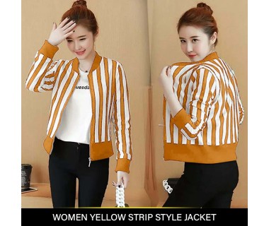 Women Yellow Strip Style Jacket